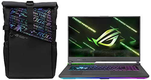 Image of ASUS ROG Strix G17 (2022), 17.3-inch (43.94 cms) FHD 144Hz, AMD Ryzen 7-6800H, RTX 3050 4GB Graphics, Gaming Laptop, G713RC-HX021W + BP4701 ROG 17 inch(43.18 cm) Backpack (Black)