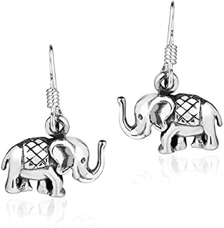 Mini Royal Thai Elephant .925 Sterling Silver Dangle Earrings