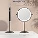 GarveeHome Lighted Makeup Mirror, 1X/10X Magnifying Vanity Mirror with Lights, 3 Color Settings & Adjustable Brightness, 360° Rotating Magnification Mirror for Desk Beauty & Personal Care, Black