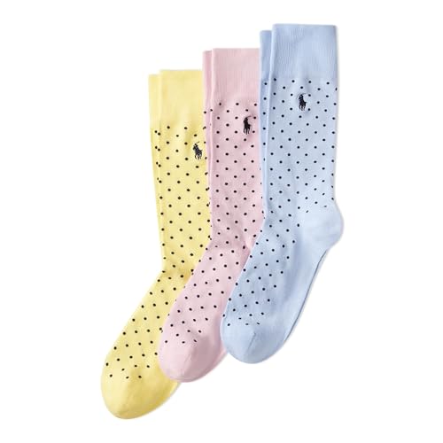Polo Ralph Lauren Mens Classic Dot Crew Sock 3 Pack Powder Blue Mens 6-12.5