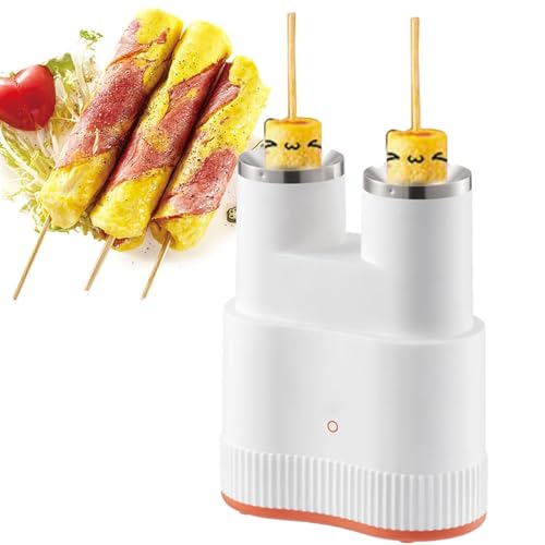 Machine à omelette automatique – Machine à rouler les œufs à double tube et bouilleur à œufs – Outil de cuisson rapide pour omelettes de petit-déjeuner, saucisses et hot-dogs – Appareil de cuisson
