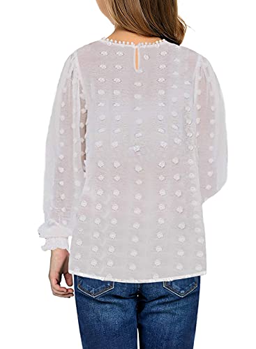 Image of Ecokauer Girls Casual Tunic Tops Knot Front Long Sleeve Loose Soft Blouse T-Shirt Size 4-13