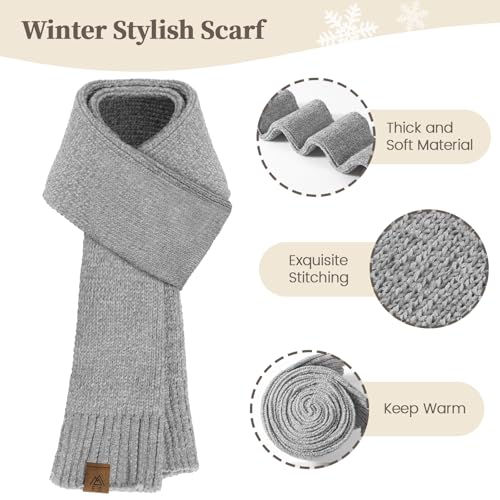 Pleneal Winter Hat Gloves Scarf Set for Women Warm Lining Beanie Hats Touchscreen Gloves Thick Soft Scarf4