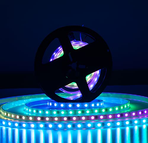 Image of WS2811 LED Strip Addressable Pixel Strip Light SMD 5050 RGB Dream Color LED Pixel RGB Strip Non-Waterproof DC12V (16.4FT 300LED, Black PCB Waterproof IP67)