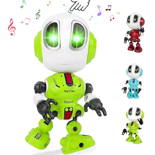 Preescolar, Toy Yostyle Juguete Robot Parlanchín,Juguetes Robot de Metal Que Repite lo Que Dices,Mini Robot con Ojos LED,Control Táctil y Articulaciones giratorias...