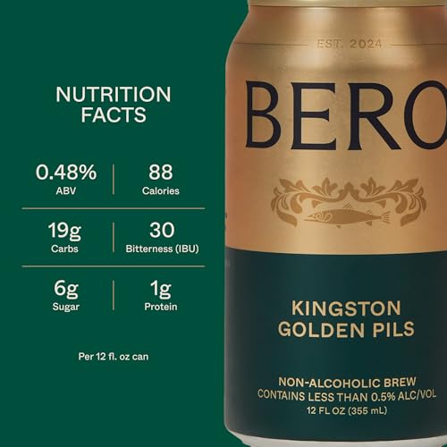 BERO キングストン ゴールデンピルス ノンアルコールビール 6パック ラガースタイル クラフトブリュー NA Beer by Tom Holland ゴールデンテイスト アルコール代替飲料 あらゆる機会に