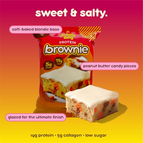 Image of Prime Bites High Protein Brownie Snack, Low Carb, Peanut Butter Candy 12ct
