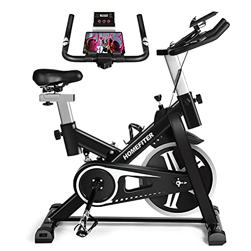 Indoor Cycling Bike Exercise Bike Stationary Bikes for Fitness Workouts with 35LBS Flywheel Comfortable Seat Cushion LCD Monitor, Silent Smooth Gifts for men women