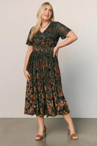 Image of TIYOMI Plus Size Velvet Dress for Women Formal Cocktail Satin Dresses for Wedding Guest XL-5XL (14W-28W)