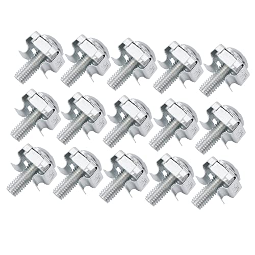 MERRYHAPY Machine Screws for Rack Mount 100 Pcs Assortment Square Cage Nuts Server Cabinet Nut Clip Nuts