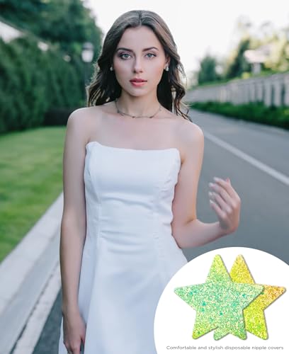 Image of Glitters Pasties Rave Pack Nipple Covers Stickers Disposable Sticky Breast Petals Bra Set for Women Rave Outfit Party