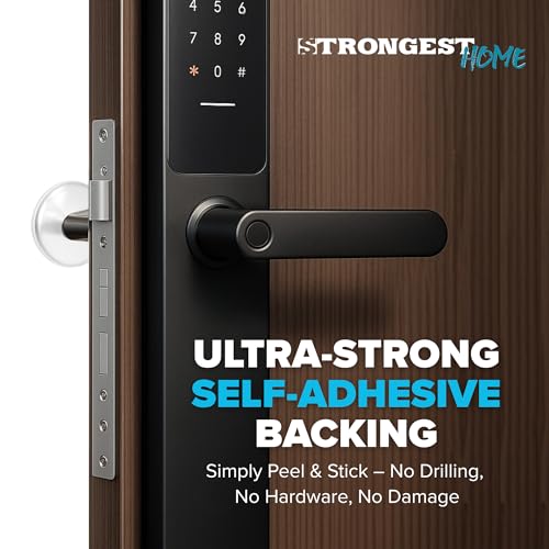 Image of STRONGEST HOME Door Stoppers (Small) 0.8 inch - Door Stop for Wall with Strong Back Adhesive - Quiet and Shock Absorbent Silicone Wall Protectors from Door Knobs - Protects Every Surface (Clear | 12 PCS)