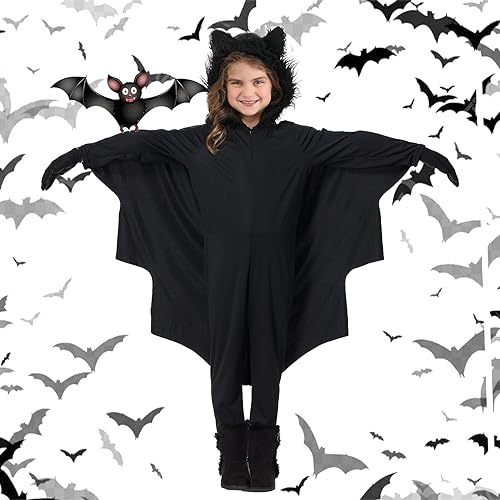 Costume Da Halloween Costume Da Pipistrello Con Ali Nero, Per