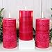 FLAVCHARM Rose Scented Pillar Candles 3x6 Red Candles Set of 3 Large Candle Luxury Birthday Candles Long Lasting Candles for Home Scented, Candles Gifts for Women, Home Interior, Wedding Gifts