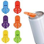 6PCS Reusable Leakproof Can Cover & Easy Can Opener - Colourful Plastic Drink Protector Caps with Ring Pull Opener, Prevent Insects Dust for Pop Beer Coke Soda at Outdoor BBQ Garden Party Picnic