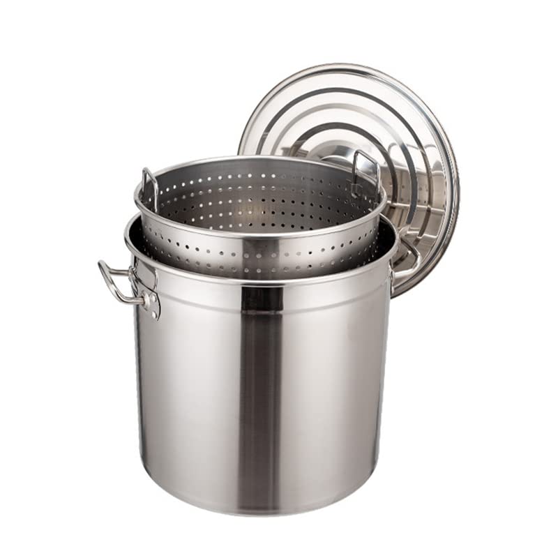 Marmite inox 45 pintes avec panier vapeur pour mise en conserve de bocaux