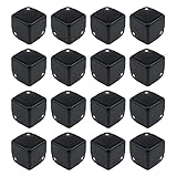 Antrader 16Pcs Black Metal Corner Protector,1.38' Box Edge Guard Protector,Metal Cabinets Speaker Corners Protector(35×35×35mm)