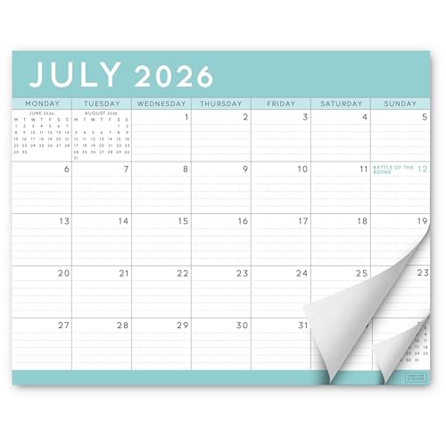 S&O Teal Magnetic Fridge Calendar from July 2026-December 2027 - Tear-Off Refrigerator Calendar to Track Events & Appointments - 18 Month Magnetic Planner for Fridge for Easy Planning-8x10 in.