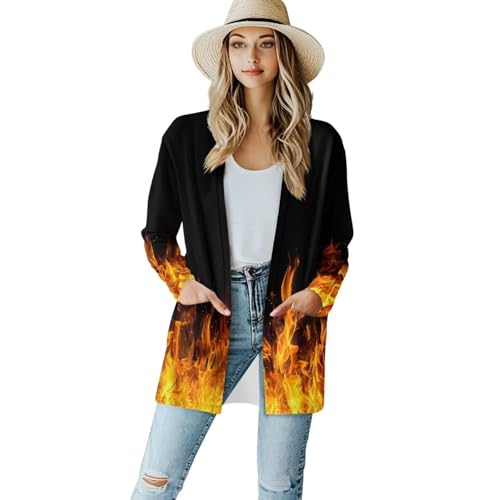 Image of Cardigan for Women Long Sweater Open Front Sweaters Fashion Lightweight Cardigans with Pockets