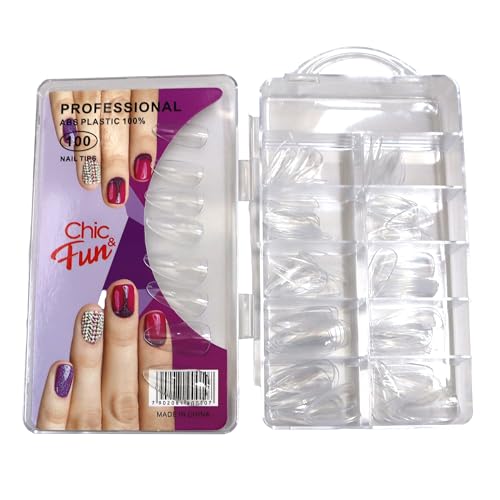 Tips Unhas Postiças Curvatura C Realista Bailarina (Transparente,...