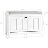 Haotian Shoe Storage Bench Entryway, Shoe Cabinet Bench Hallway, Small Shoe Rack with Flip-Drawer and Seat Cushion, White, 31.5x11.8x19.7 FSR161-W