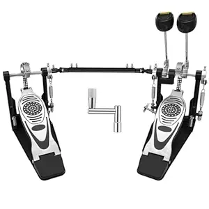 AZEAM Bass Drum Pedal,Double Bass Drum Pedal Mount Double Chain Drive Foot Percussion Hardware Kick Drum Kit Pedals Step on Hammer Adj. Beater Head Bass Pedal for Drum Set (Double)
