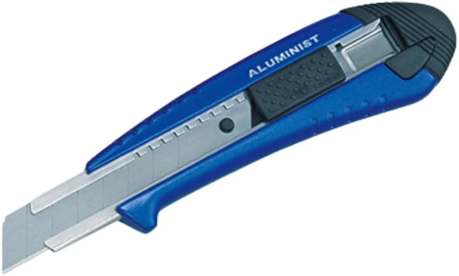 TAJIMA Utility Knife - 3/4" 7-Point Rock Hard Aluminist Snap Blade Box Cutter with Auto Lock & 3 Endura-Blades - AC-500B