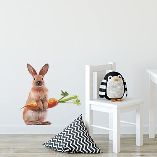 Vinilos decorativos con conejito y zanahoria, vinilo impermeable desmontable miniatura 3