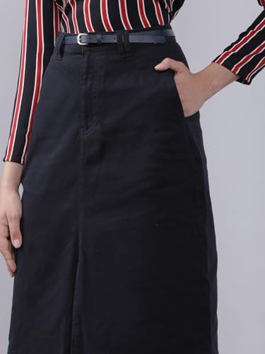 Image of Tokyo Talkies Women's Regular Fit Pencil Skirts | Strachable Skirts| Mid-Rise| Women Skirt | Skirt for Women