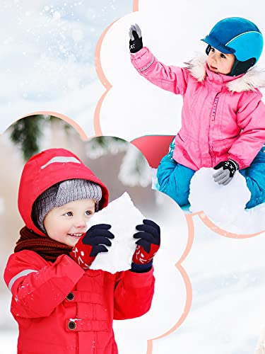 Guantes de invierno para niños y niñas elásticos y cálidos en pack de 2 pares 5