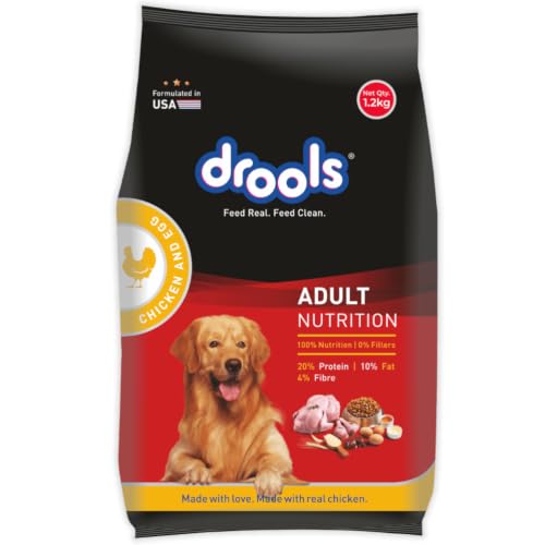 Drools Adult Dry Dog Food 1.2kg | Chicken & Egg Flavour | Omega 3...