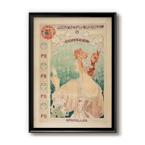 Alphonse Mucha | Manufacture Royale Corsets | Black Framed Print | GAL101