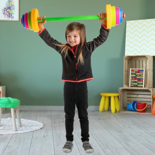Image of Hey! Play! Kids Exercise Equipment Collection: Strength Training, Cardio, Endurance, and Active Play Essentials - Kids Barbell Set