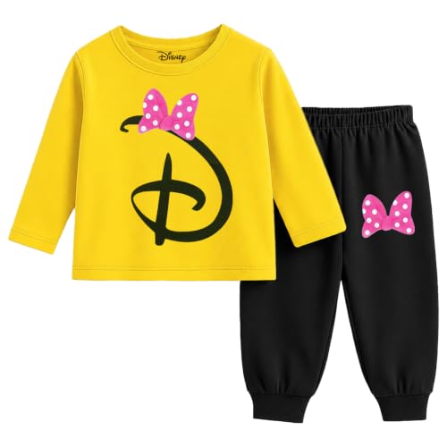 Image of Kuchipoo Disney Baby Girl Regular Fit Cotton T-Shirts and Pyjamas Set