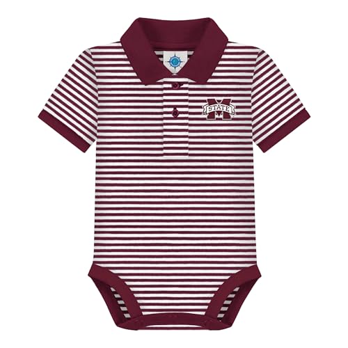 College Logo Baby Polo Bodysuit - striped, 0-12 months