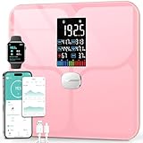 ABLEGRID Wiederaufladbar Körperfettwaage, LED Personenwaage Digital Mit...