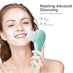 Face Scrubber Exfoliator,Facial Cleansing Brushes Rechargeable IPX7 Waterproof with 5 Brush Heads,Electric Face Spin Brush for Exfoliating, Massaging and Deep Cleansing (Mint Green) - Image 5