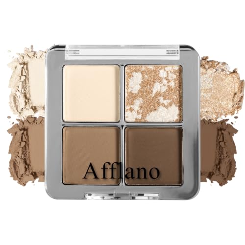Brown Eyeshadow Palette 4 Colors, Matte Eyeshadow Palette, Nude B...