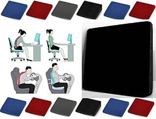 Soodie&Zuzu's 11 Degree Seat Wedge, High Density Foam Seat Cushion, Wedge Cushion for Cars, Chairs for Back Pain, Lumbar Support, Sciatica Relief, Improved Posture, 36 x 36 x 10 cm (Black)