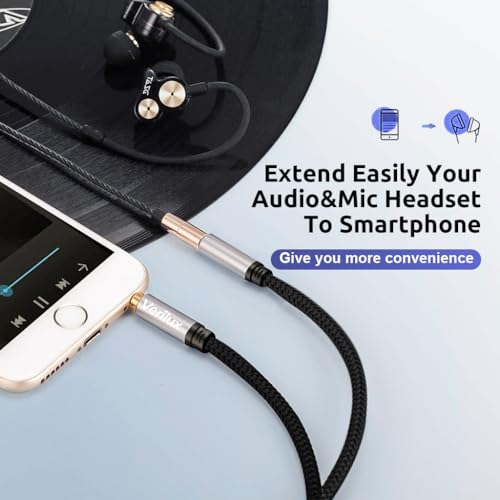 Image of Verilux Audio Aux Cable, 16.4Ft Jack Audio Extension Cable Male to Female Audio Jack Cable, Universal Stereo 3.5 mm to 3.5 mm Cable for Phones, Speakers, Headphones, Tablets, MP3 Players and Car