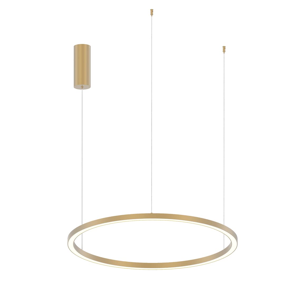 Suspension LED HOOP en aluminium or avec fonction CCT 80 cm.