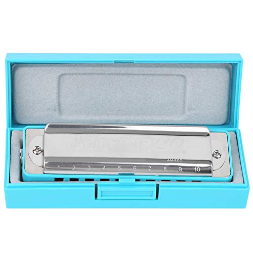 Harmonica à 10 trous pour joueurs professionnels, débutants, étudiants, enfants (bleu) - Les Beatles, Paul McCartney, John Lennon, RIngo Starr, George Harrison Harmonica à 10 trous pour joueurs professionnels, débutants, étudiants, enfants (bleu) – Image 4