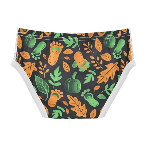 visesunny Boys Cotton Underwear Weird Green Footprint Leaf Printed Toddler Soft Training Briefs Size 2T-8Y for Kids2