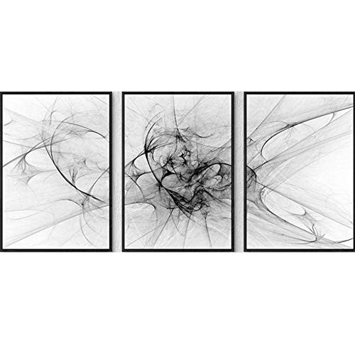 DMPro Minimalistische abstrakte Linie Leinwandbilder Schwarz-Weiß-Plakate Wandbilder Bilder 40x50cmx3 / ohne Rahmen Cover