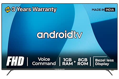 Power Guard 109 cm (43 inches) Frameless Full HD Smart LED TV PG43FSVC (Black)