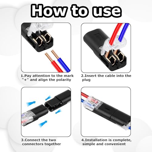 12 Pcs Auto Stecker,Kabelverbinder Wasserdicht,Steckverbinder 2 Polig,Kabelverbinder,KabelVerbinder Wasserdicht,WasserdichteKabelverbinder,Für 18-22 Awg Kabel Crimp,Kabel Steckverbinder,Für Kfz Lkw
