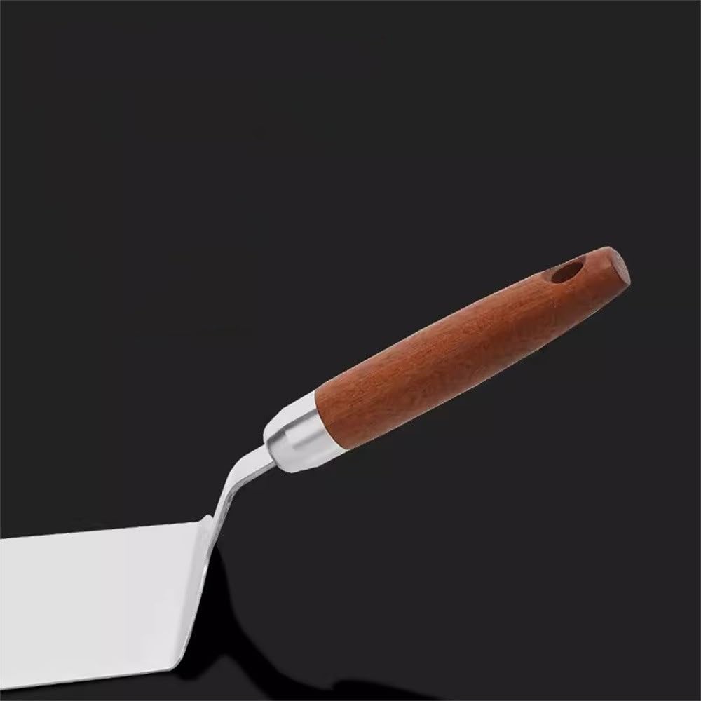Łopatka do grilla Drewniana rączka Kuchenna szpatułka do gotowania ze stali nierdzewnej Do grillowania steków