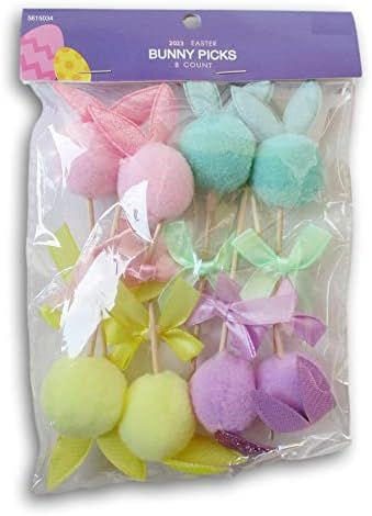 Pastel Bunny Picks -Mini Easter Rabbit Picks for Floral Art or Gifts - 5 Inch - 8 Piece image 4
