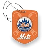 MLB New York Mets Car Air Freshener - Team Logo Scented Hanging Air Freshener, Orange Shield Design with "NY Mets" Logo, Sports Fan Auto Fragrance for Cars, Trucks, Home (2 Pack)