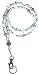 Slim White Fashion Women's Beaded Lanyard with break away magnetic clasp 34 inches